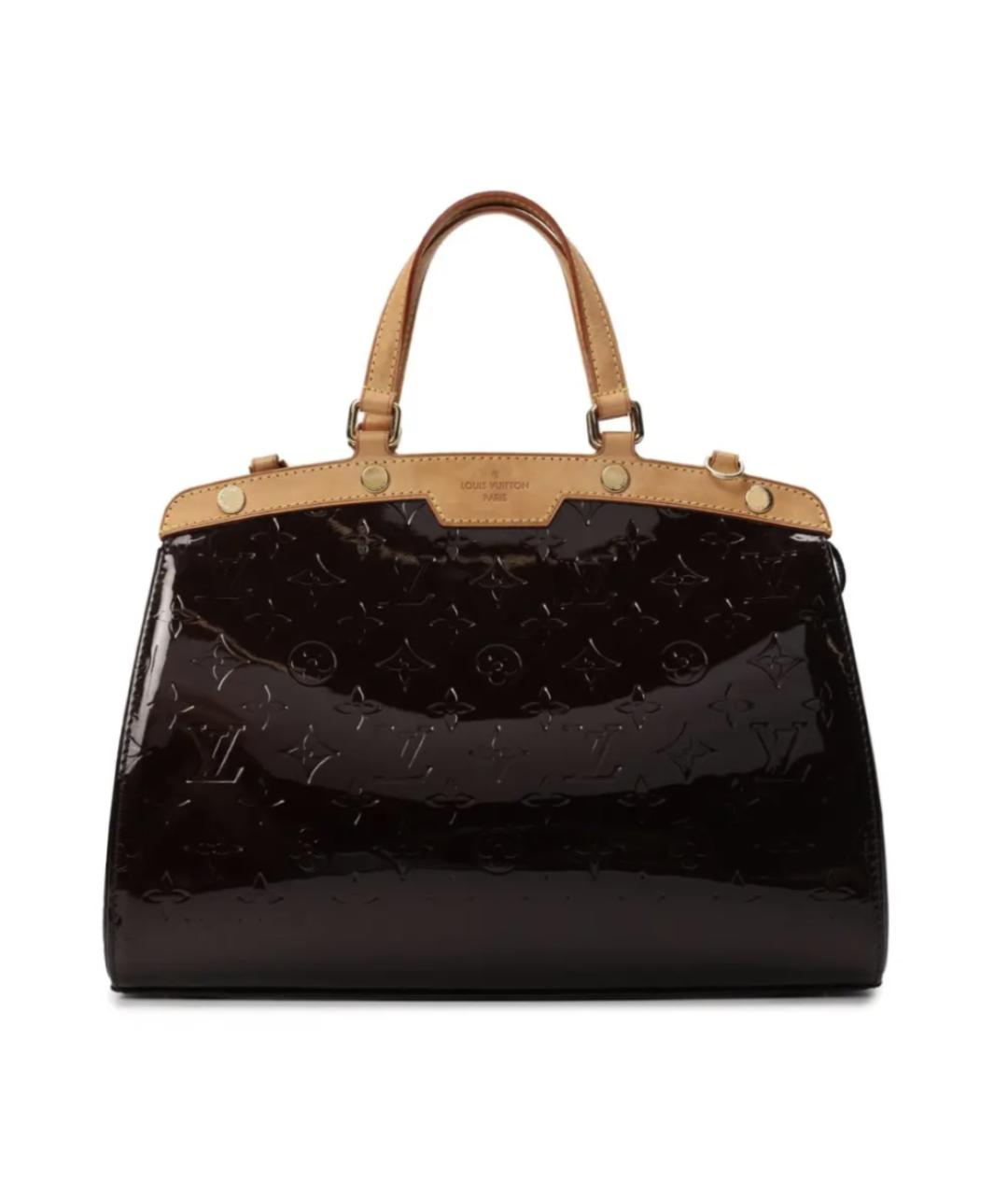 LOUIS VUITTON Бордовая сумка тоут из лакированной кожи, фото 1