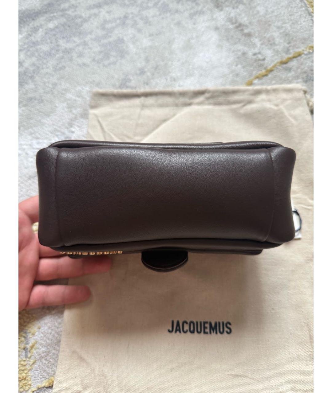 JACQUEMUS Коричневая кожаная сумка через плечо, фото 3