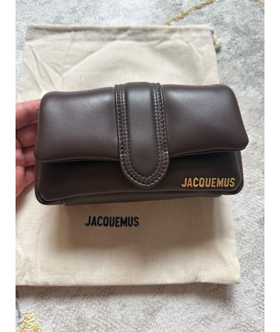 JACQUEMUS Коричневая кожаная сумка через плечо, фото 2