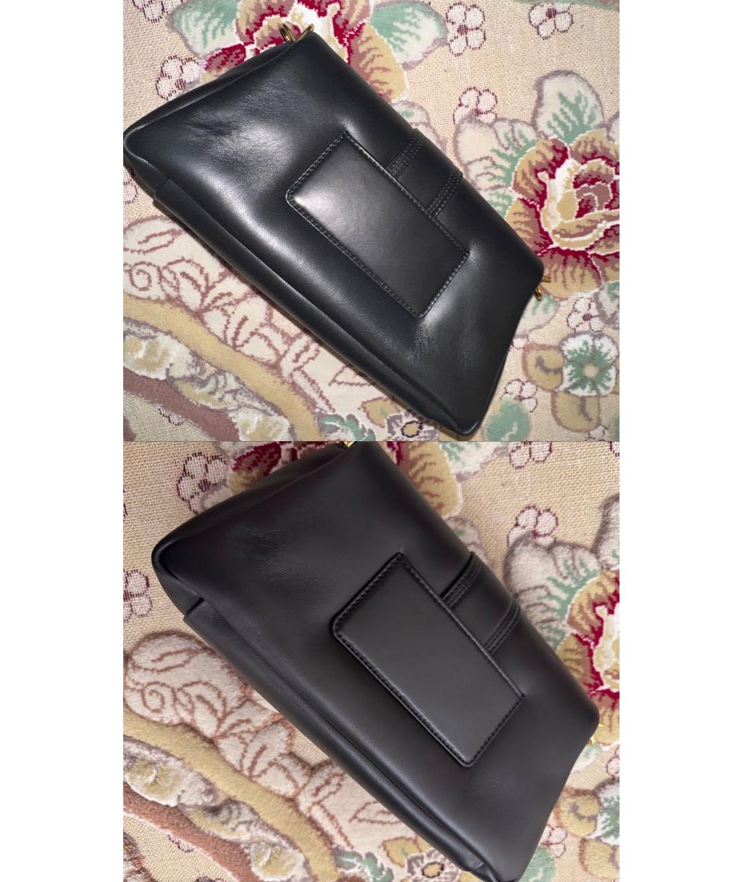 JACQUEMUS Черная кожаная сумка через плечо, фото 3