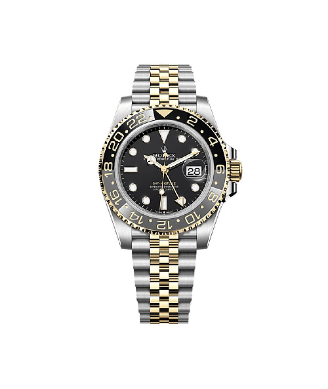 ROLEX Черные часы из желтого золота, фото 1