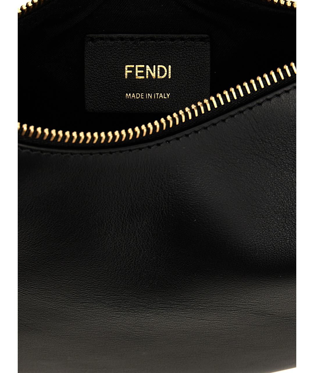 FENDI Черная кожаная сумка через плечо, фото 4