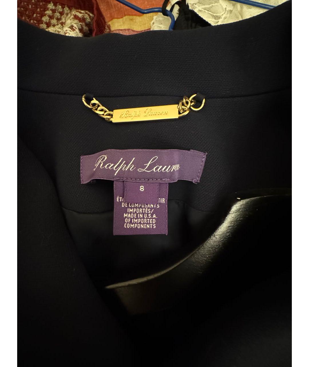 RALPH LAUREN PURPLE LABEL Темно-синее шерстяное пальто, фото 3