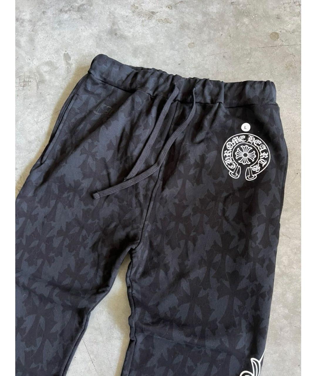 CHROME HEARTS Черные хлопковые спортивные брюки и шорты, фото 3