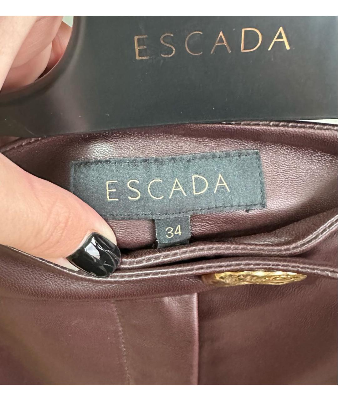 ESCADA Бордовые кожаные шорты, фото 3