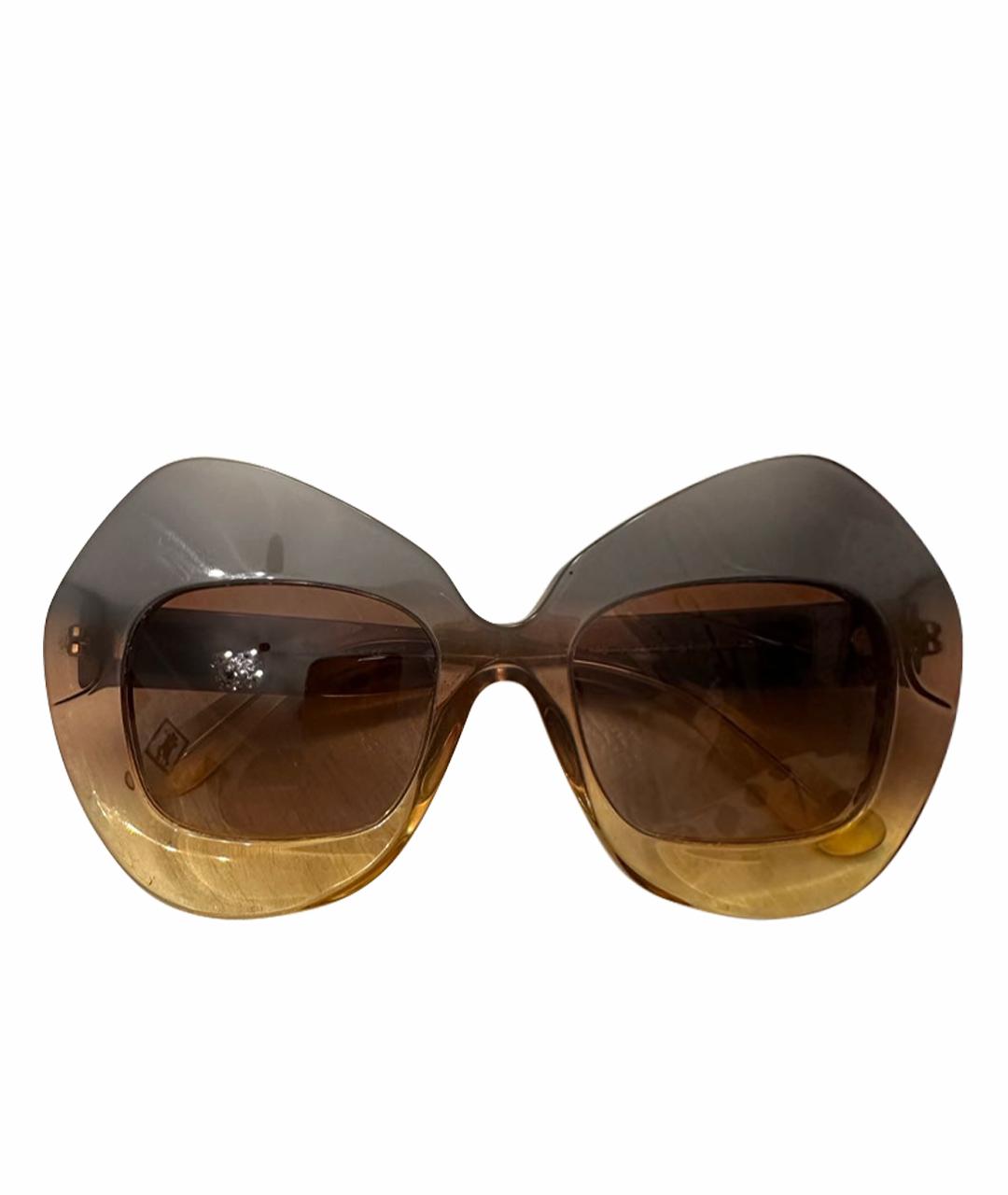 DOLCE&GABBANA Коричневые пластиковые солнцезащитные очки, фото 1