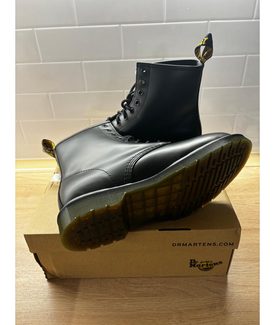 DR. MARTENS Черные кожаные высокие ботинки, фото 5