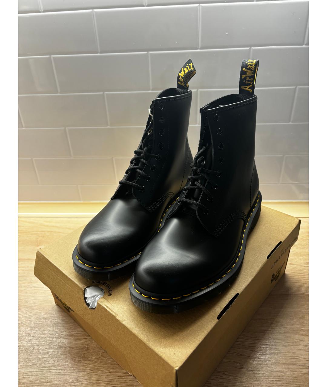 DR. MARTENS Черные кожаные высокие ботинки, фото 2