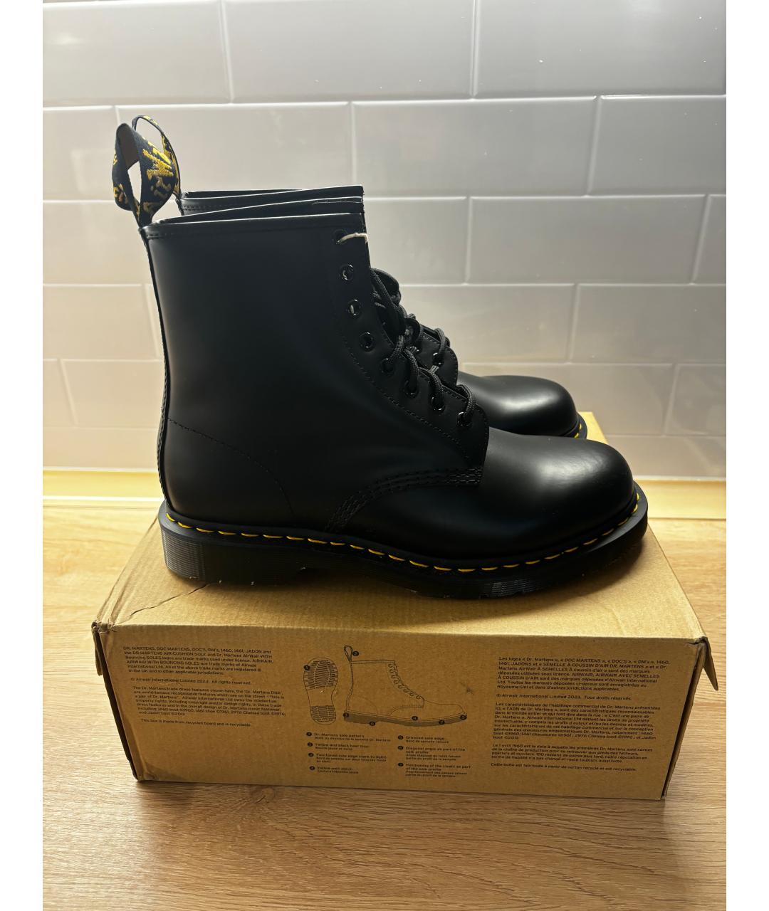 DR. MARTENS Черные кожаные высокие ботинки, фото 3