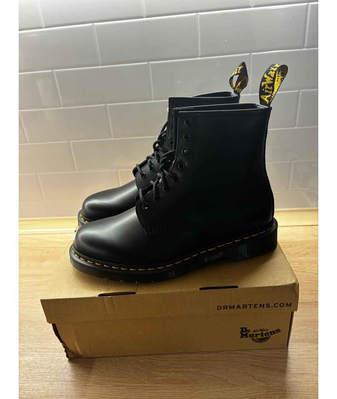 DR. MARTENS Черные кожаные высокие ботинки, фото 6