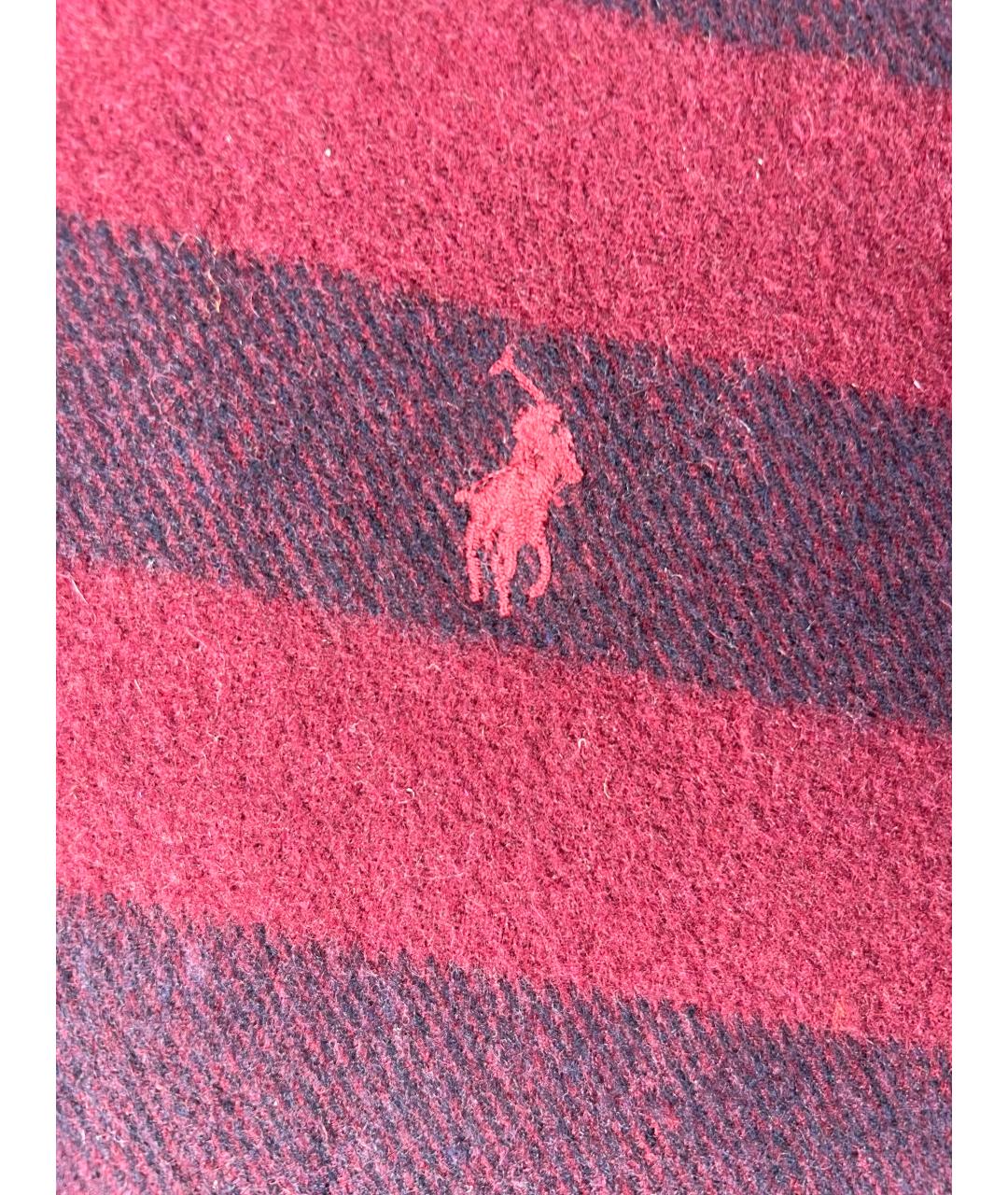 POLO RALPH LAUREN Бордовый шерстяной шарф, фото 4