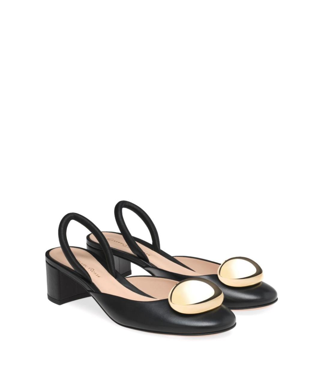 GIANVITO ROSSI Черные кожаные туфли, фото 2