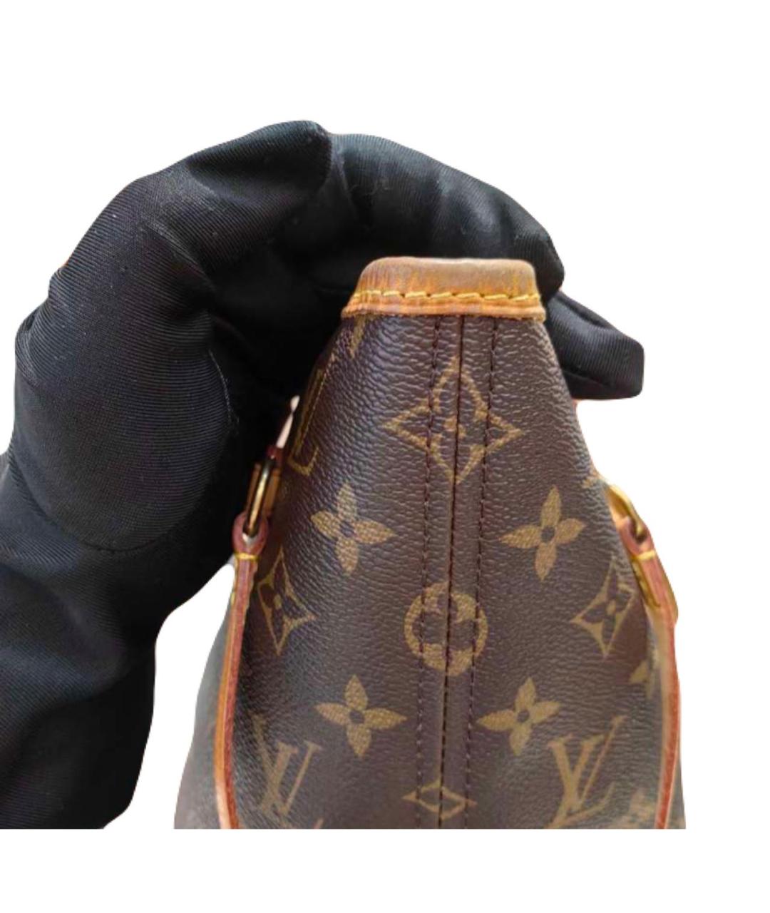 LOUIS VUITTON Коричневая кожаная сумка тоут, фото 7