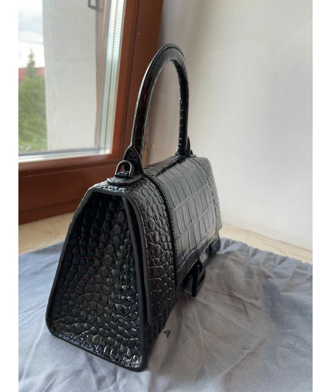 BALENCIAGA Черная кожаная сумка тоут, фото 2
