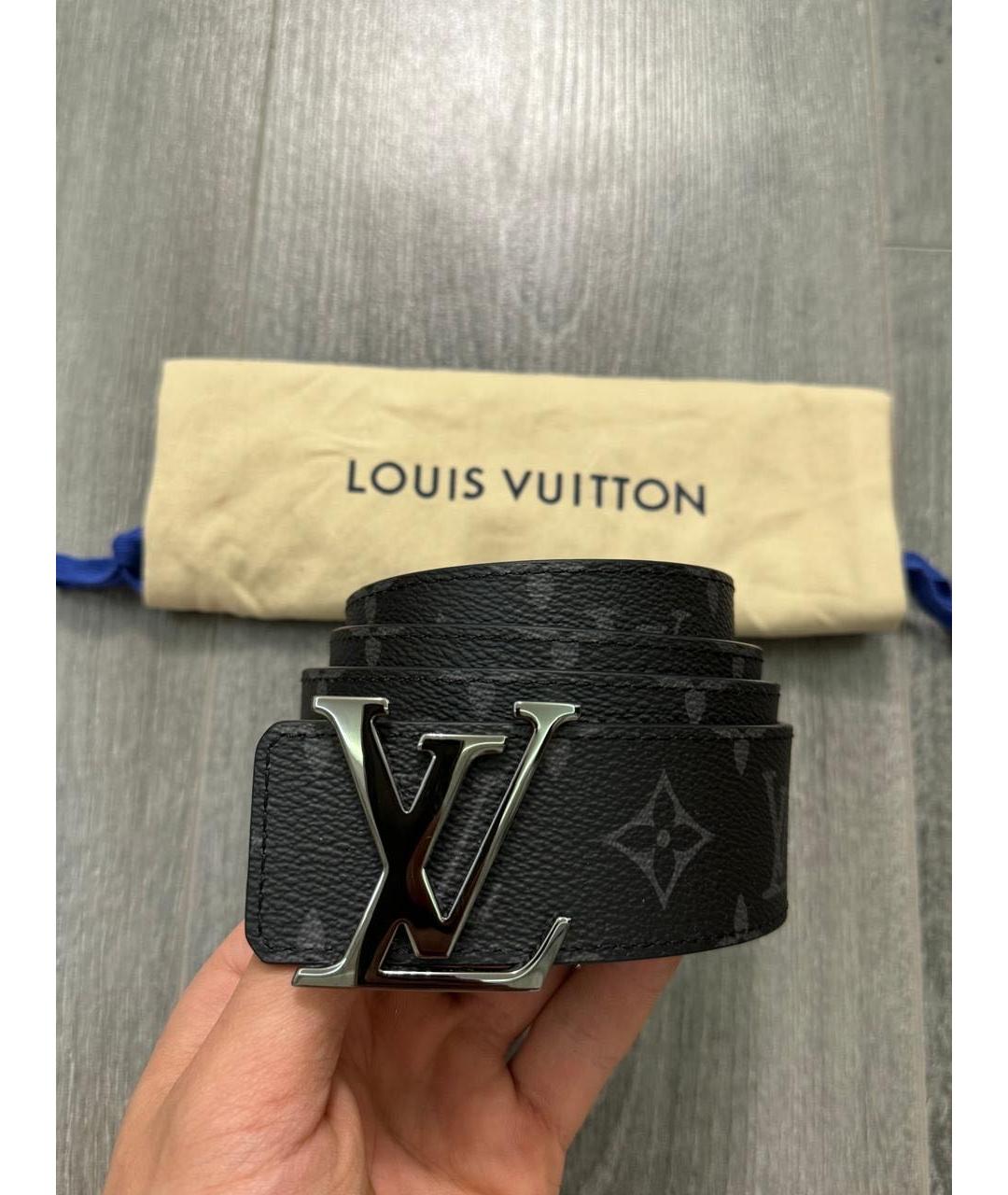 LOUIS VUITTON Черный кожаный ремень, фото 9