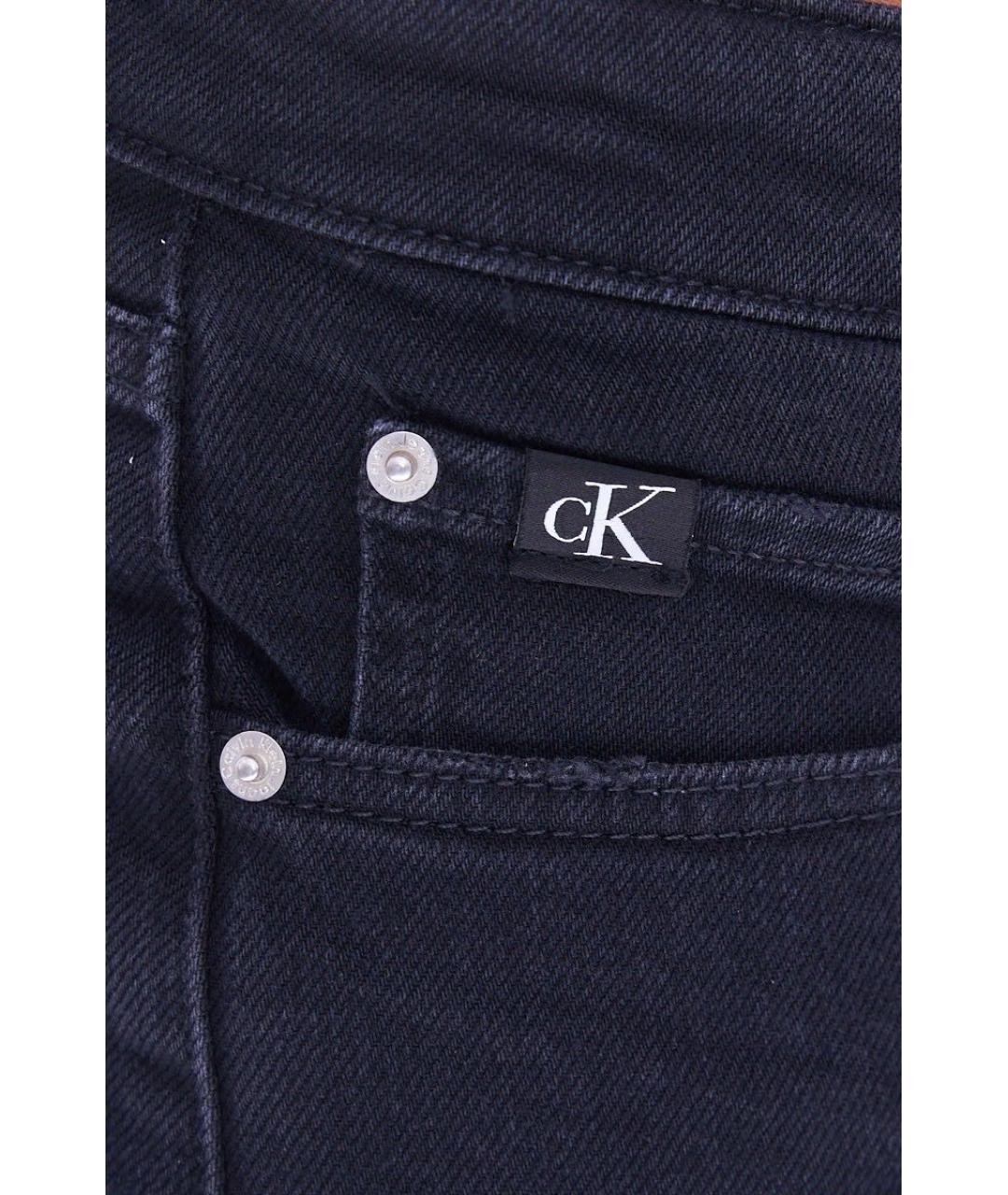 CALVIN KLEIN JEANS Черные хлопко-эластановые джинсы скинни, фото 6