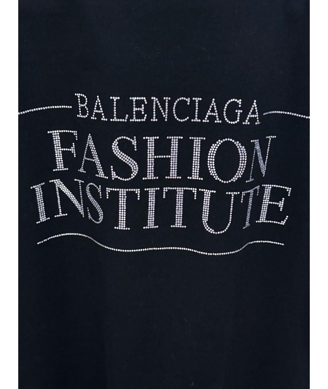 BALENCIAGA Черная хлопковая футболка, фото 3