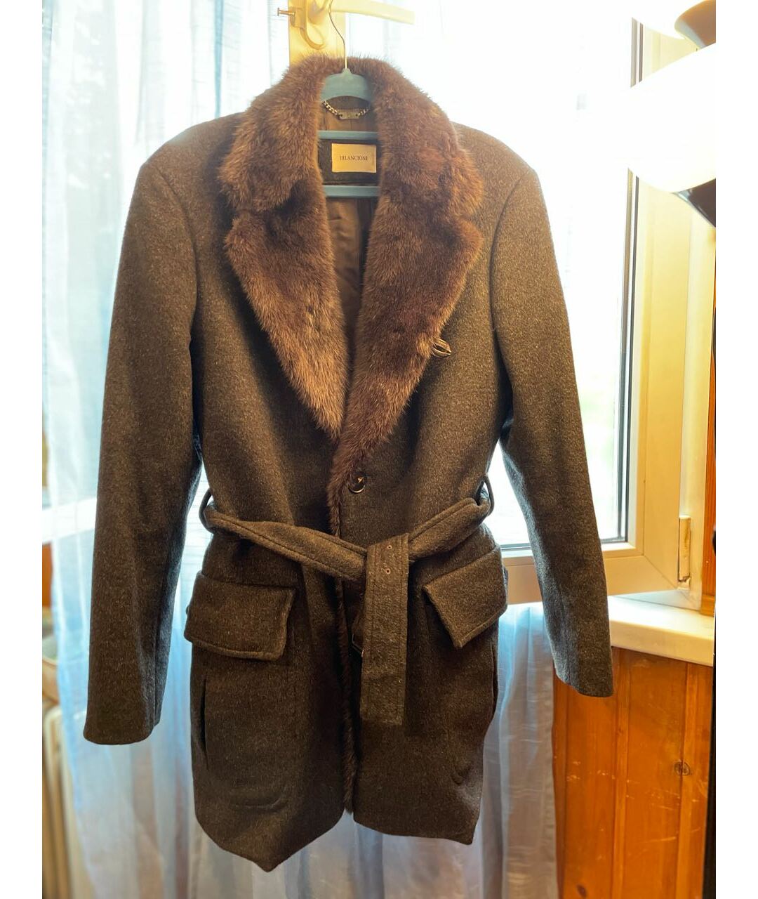 BILANCIONI Антрацитовое кашемировое пальто, фото 6