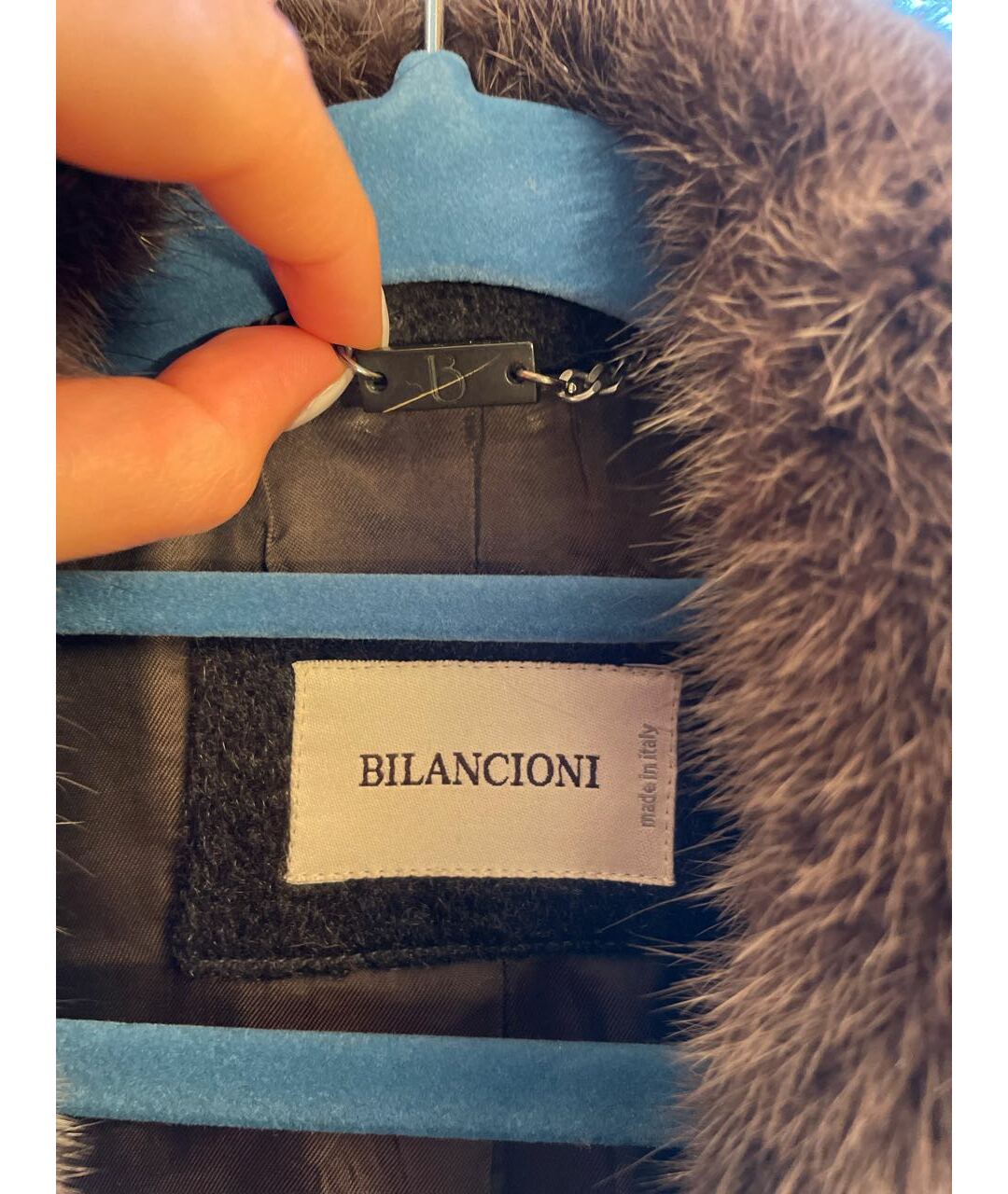 BILANCIONI Антрацитовое кашемировое пальто, фото 3