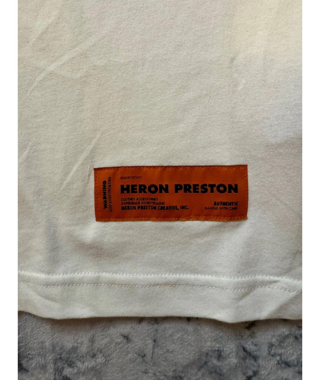 HERON PRESTON Белая хлопковая футболка, фото 4