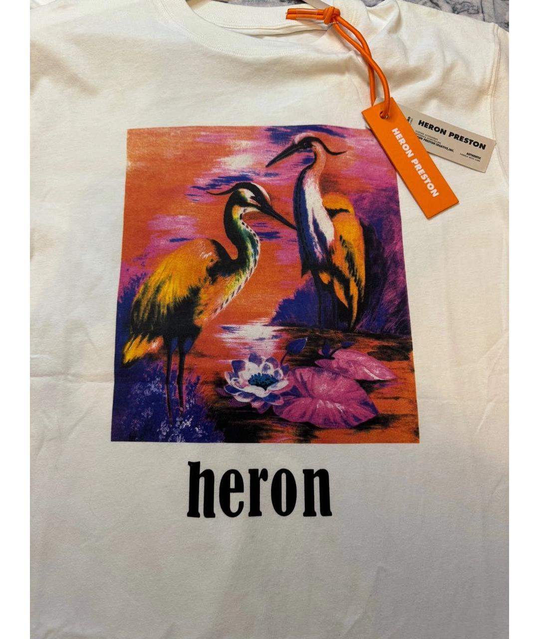 HERON PRESTON Белая хлопковая футболка, фото 2