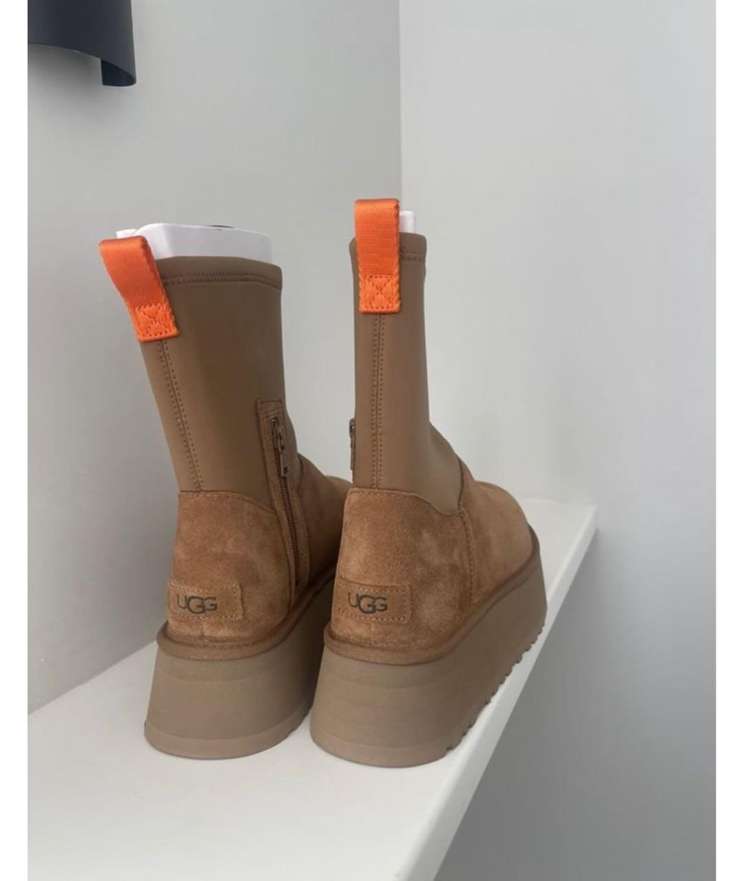 UGG AUSTRALIA Бежевые замшевые полусапоги, фото 4