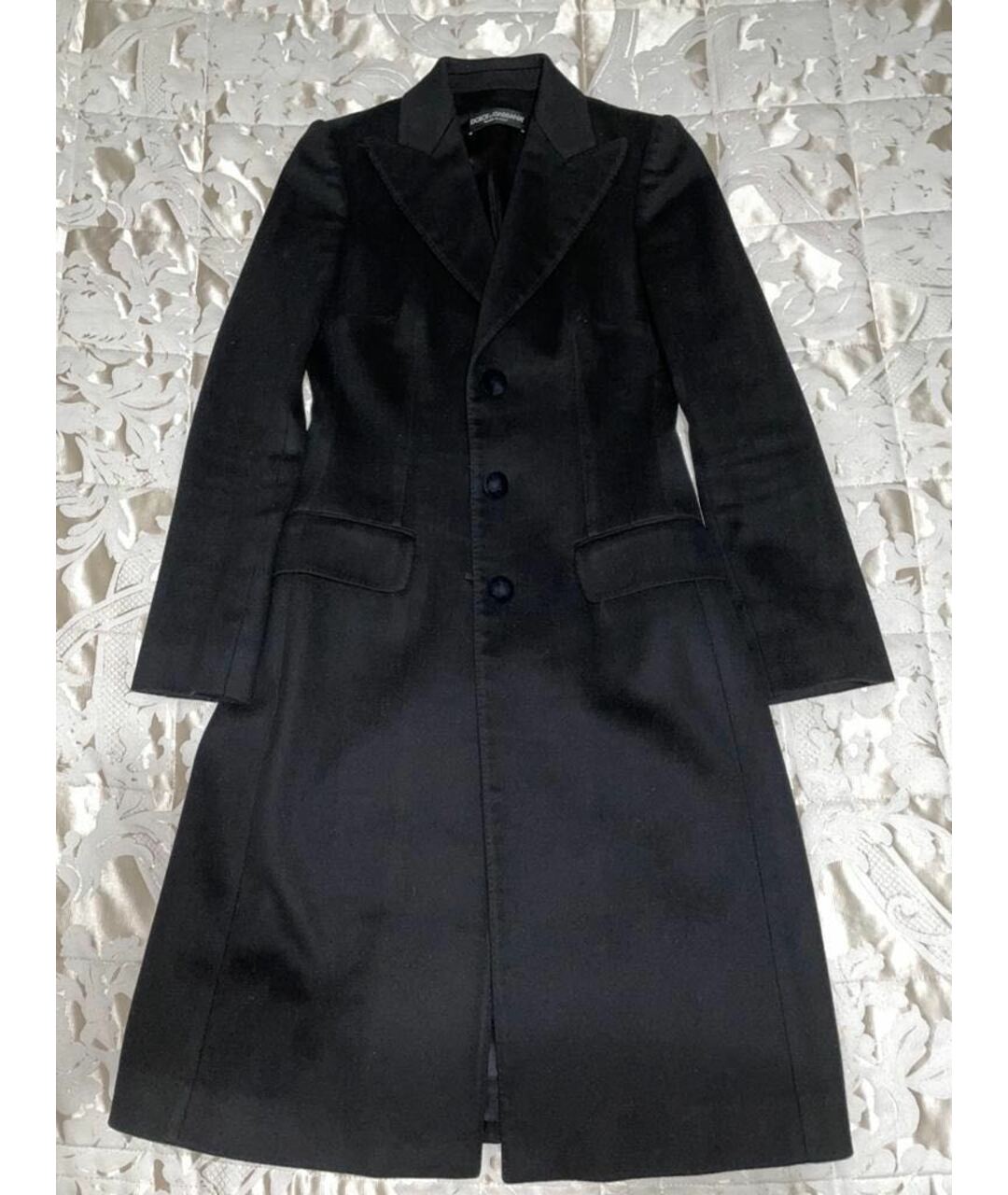DOLCE&GABBANA Черное шерстяное пальто, фото 7
