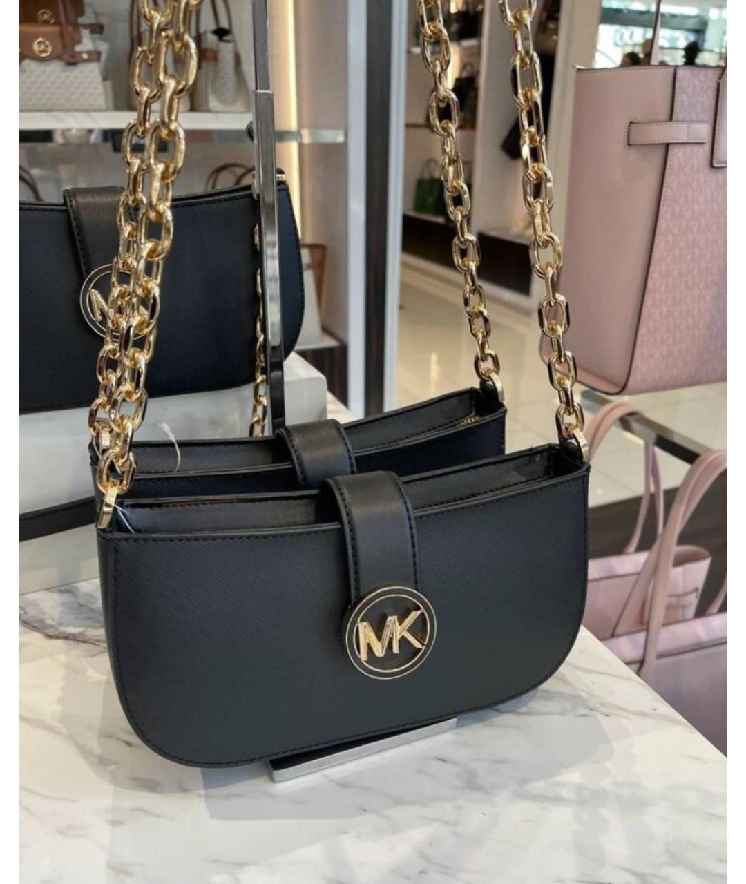 MICHAEL KORS Черная кожаная сумка с короткими ручками, фото 3