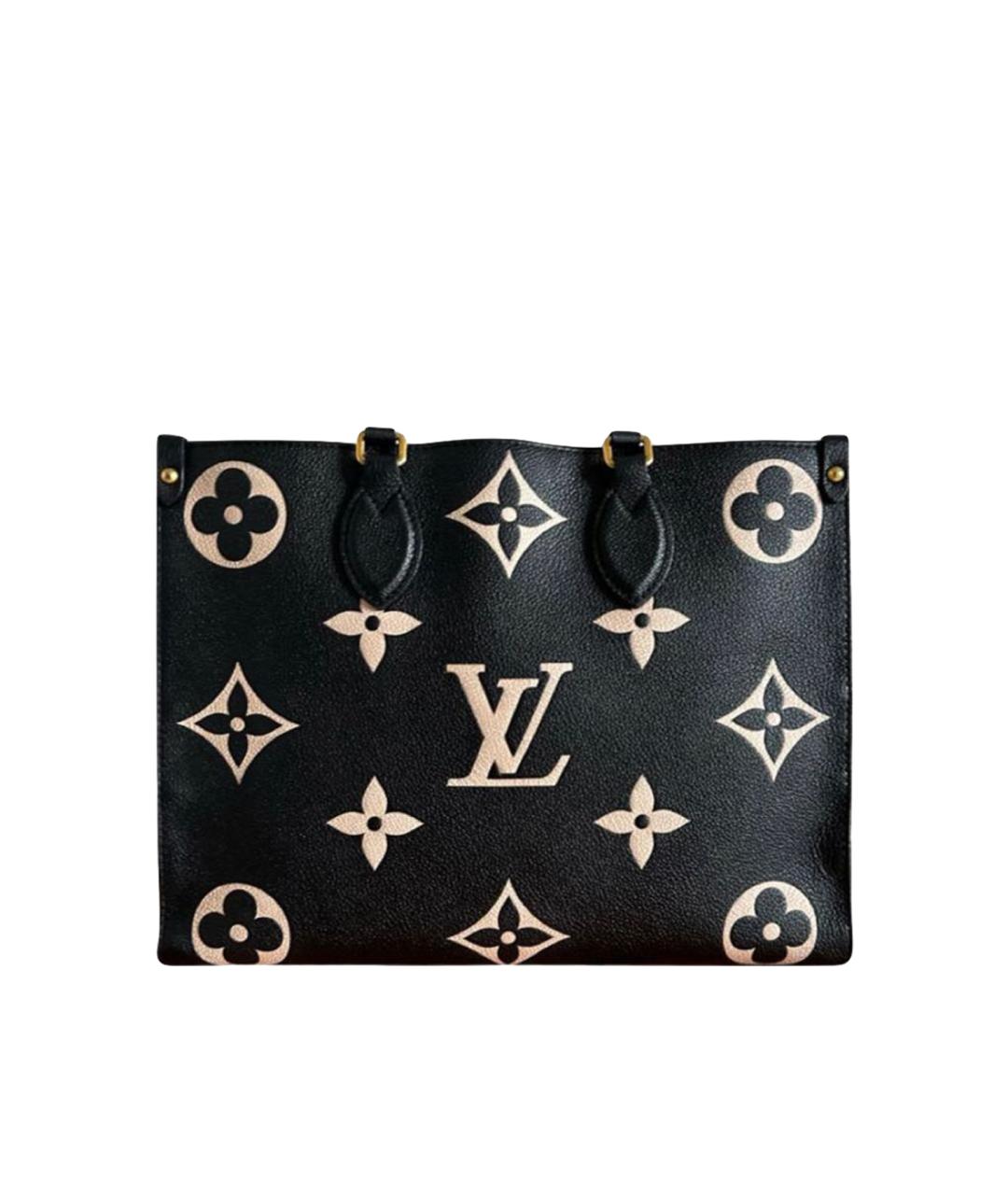 LOUIS VUITTON Черная кожаная сумка тоут, фото 1