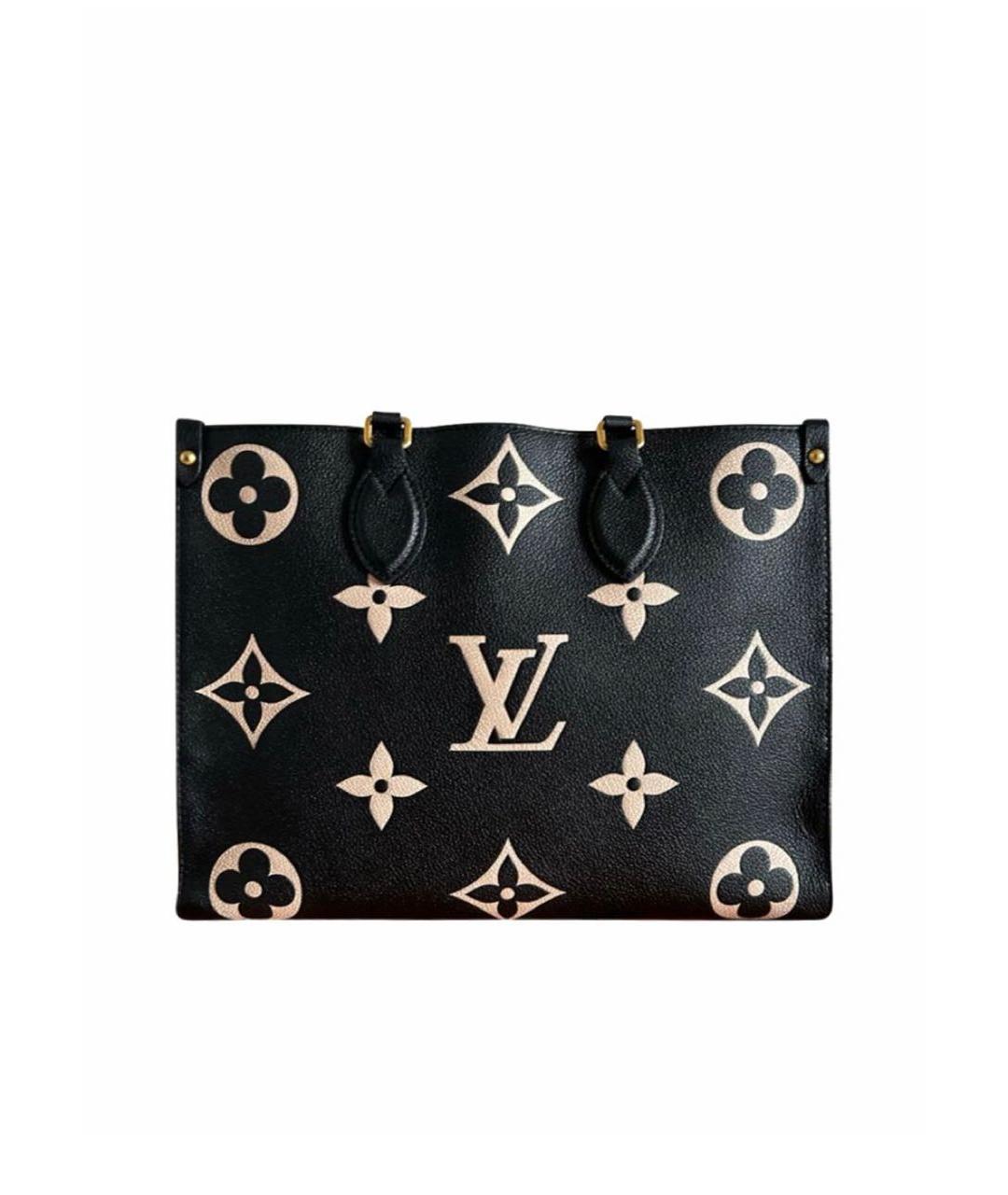 LOUIS VUITTON Черная кожаная сумка тоут, фото 9