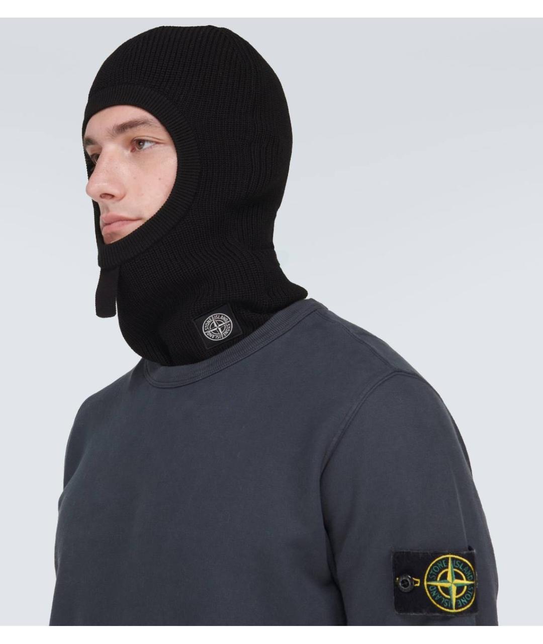 STONE ISLAND Черная шерстяная шапка, фото 2