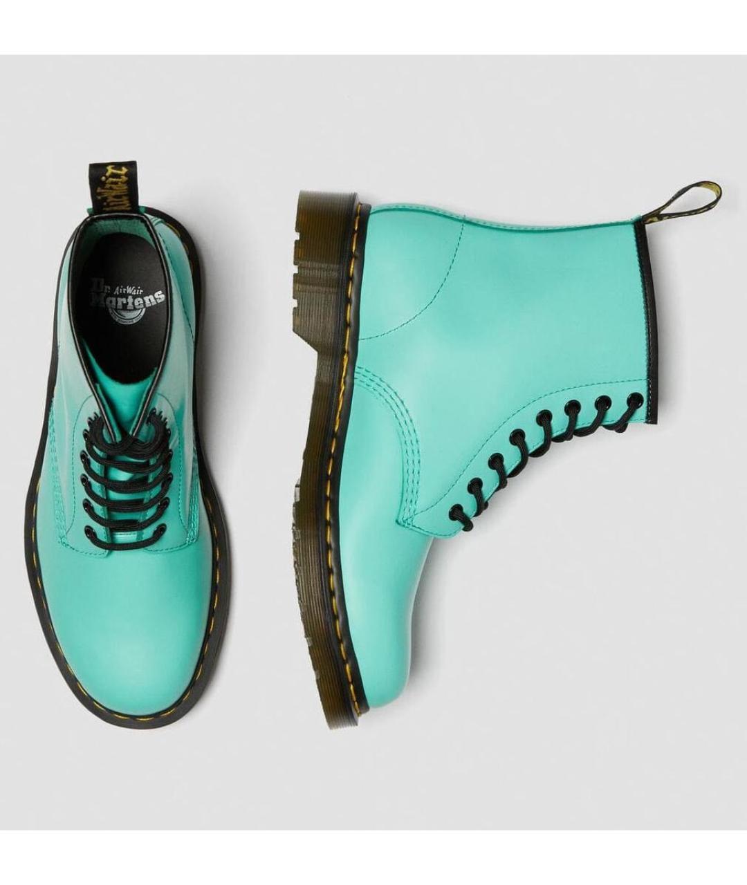 DR. MARTENS Бирюзовые кожаные ботинки, фото 3