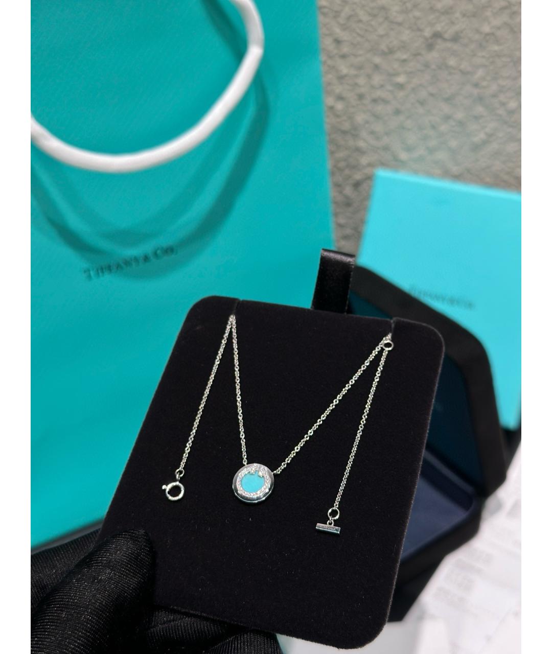 TIFFANY&CO Бирюзовое колье из белого золота, фото 3