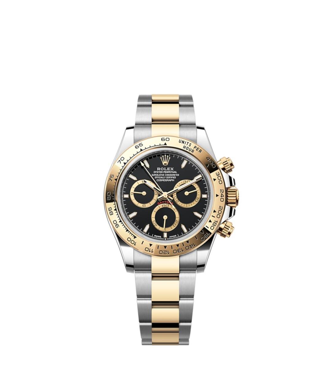 ROLEX Черные часы из желтого золота, фото 1