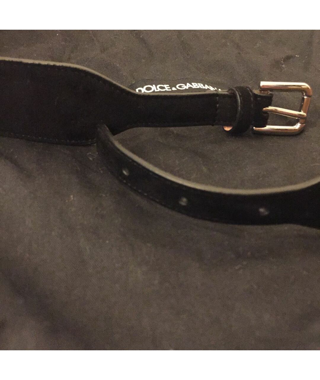 DOLCE&GABBANA Черный замшевый ремень, фото 4