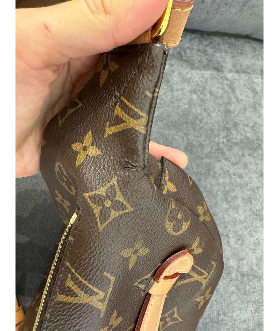 LOUIS VUITTON Коричневая кожаная поясная сумка, фото 6