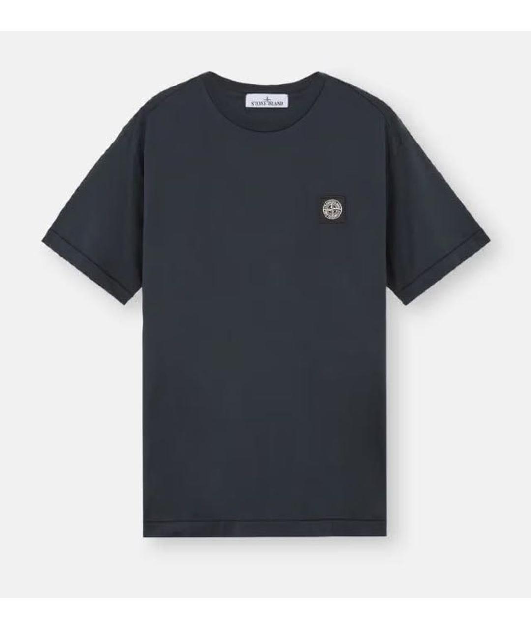 STONE ISLAND Черная хлопковая футболка, фото 3