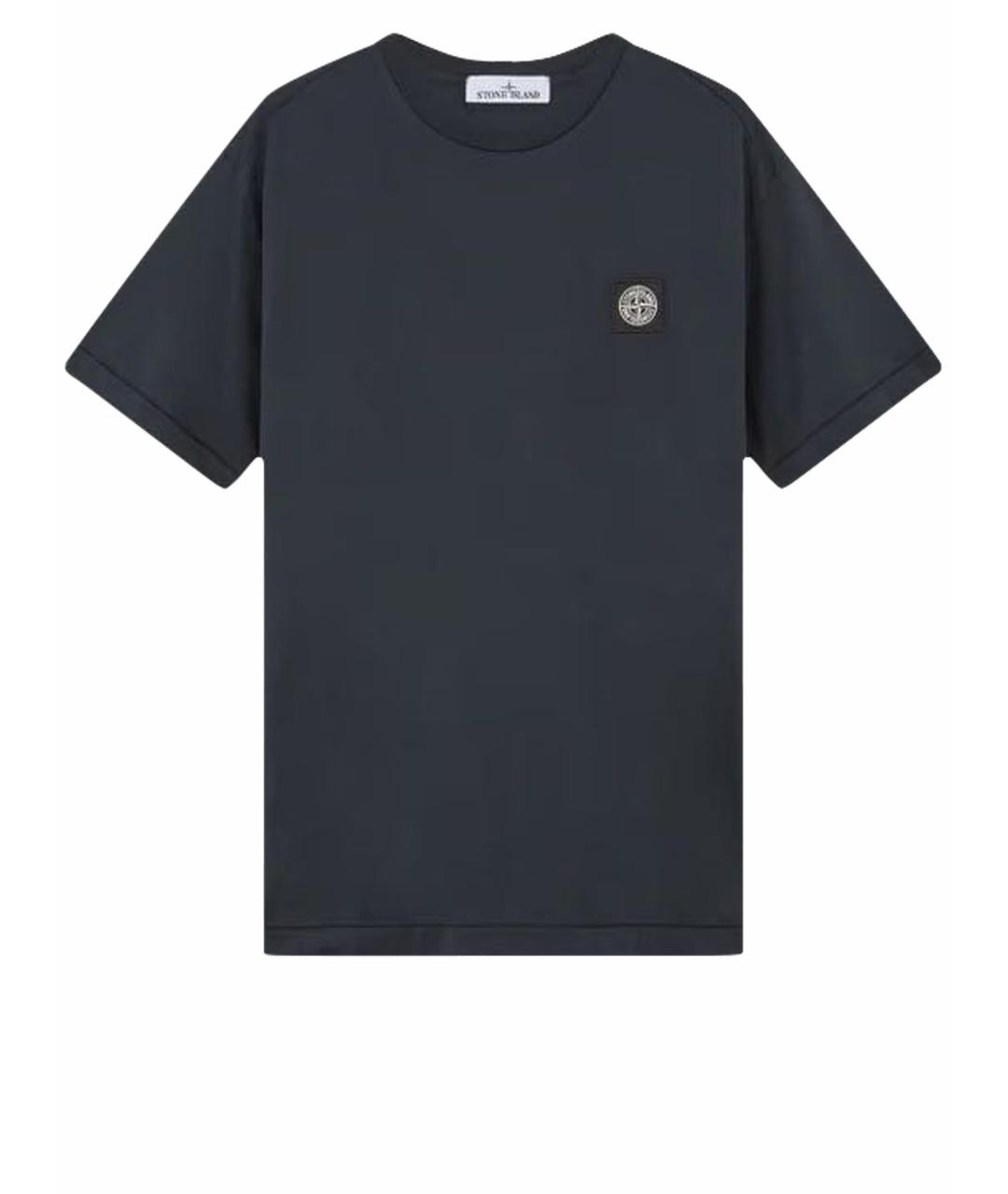 STONE ISLAND Черная хлопковая футболка, фото 1