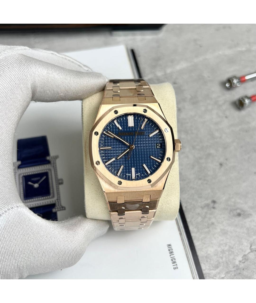 Audemars Piguet Синие часы из розового золота, фото 3