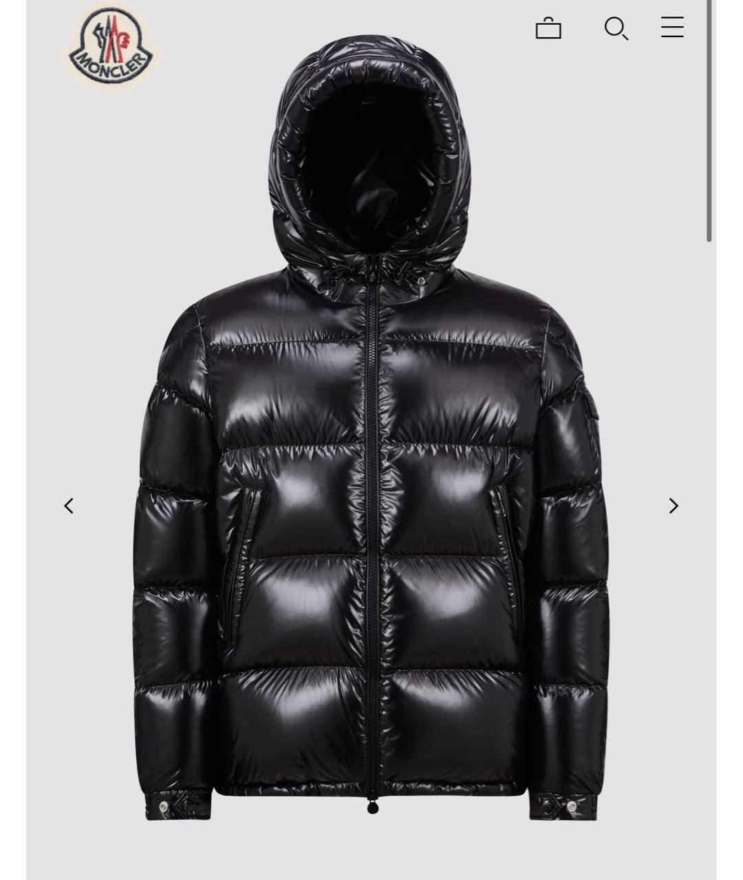 MONCLER Черный пуховик, фото 2