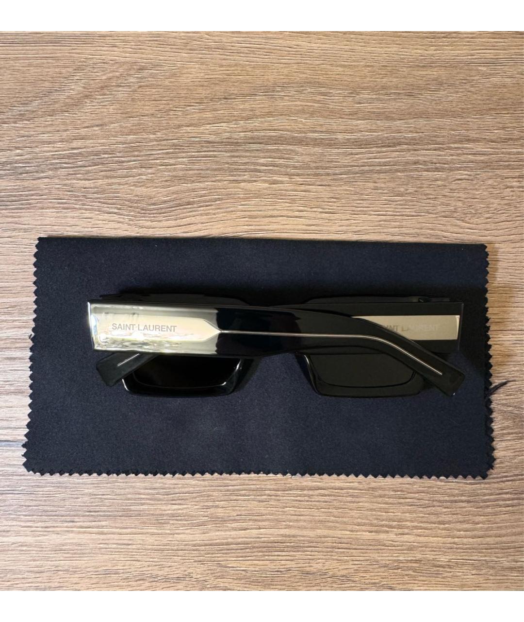 SAINT LAURENT EYEWEAR Черные пластиковые солнцезащитные очки, фото 3