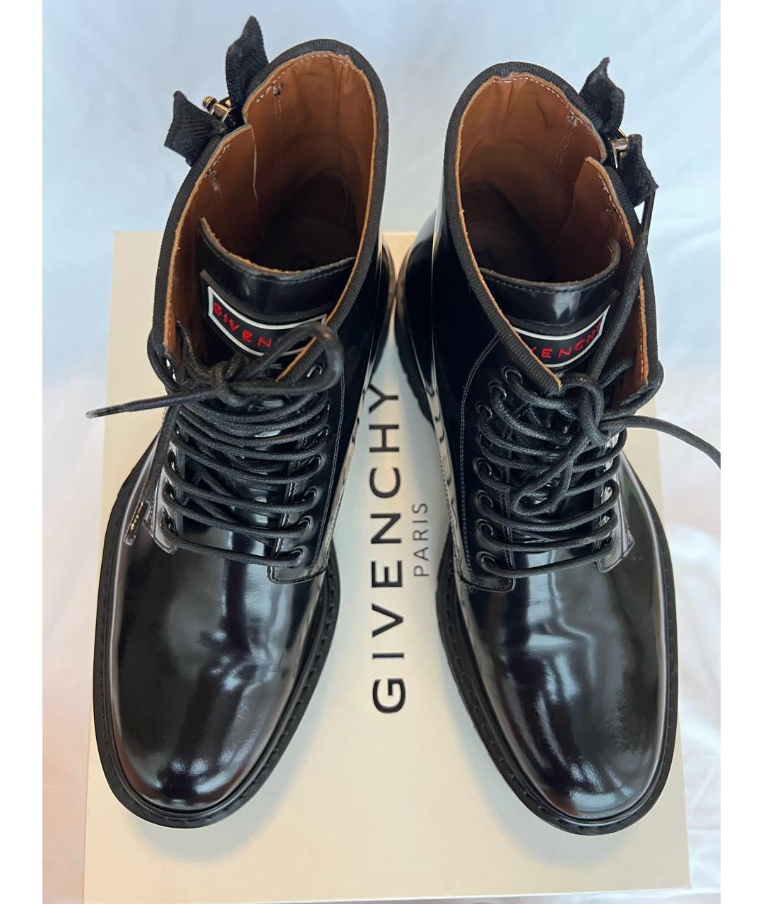 GIVENCHY Черные высокие ботинки из лакированной кожи, фото 5