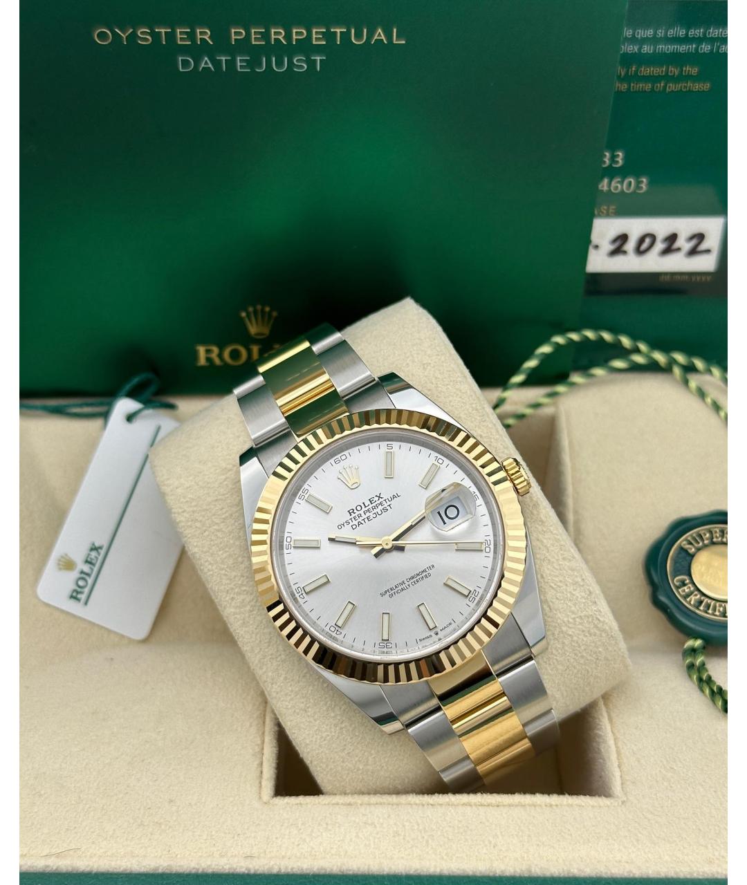 ROLEX Серебряные часы из желтого золота, фото 4