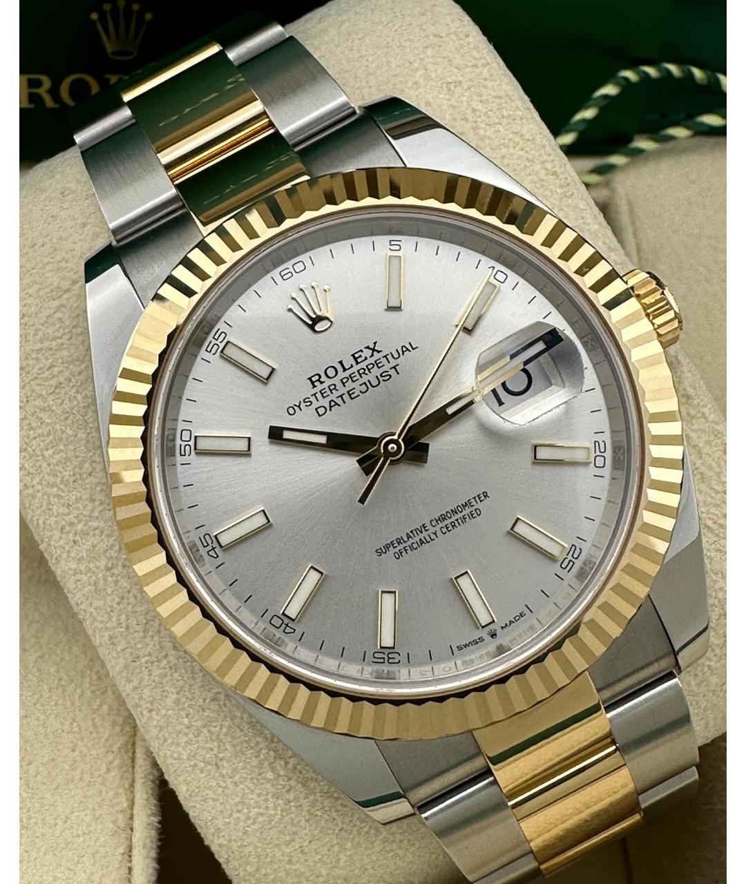 ROLEX Серебряные часы из желтого золота, фото 2