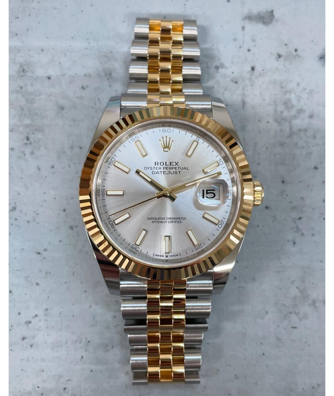 ROLEX Серебряные часы из желтого золота, фото 2