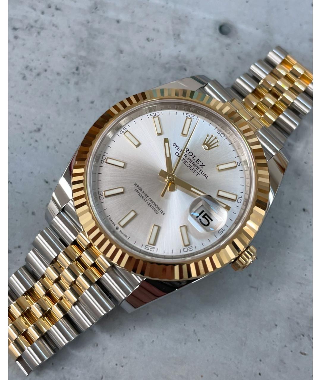 ROLEX Серебряные часы из желтого золота, фото 4