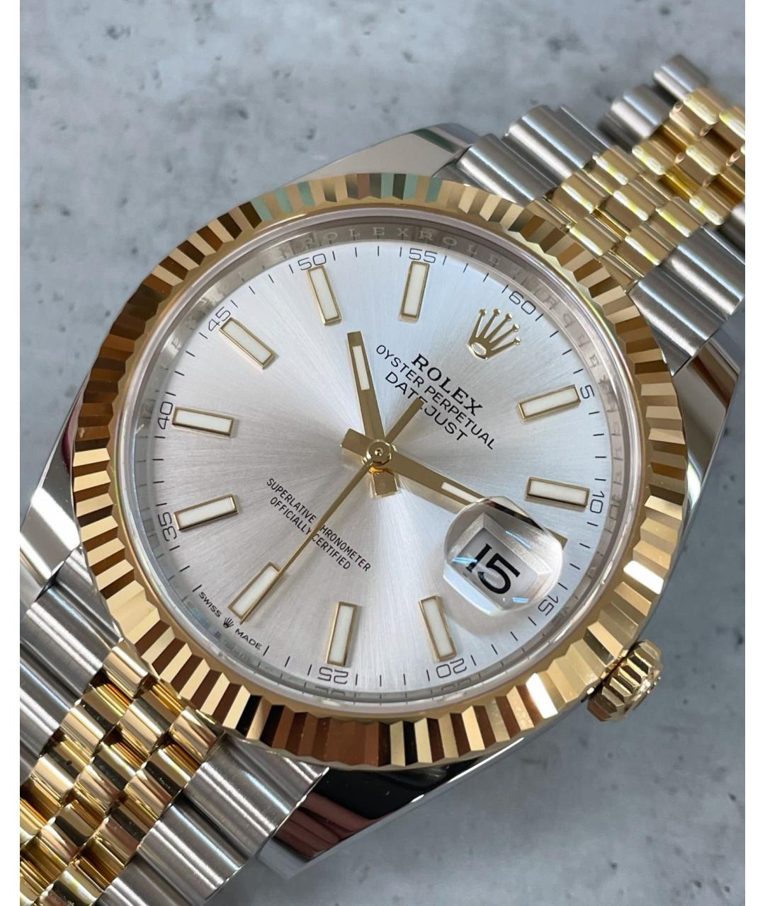 ROLEX Серебряные часы из желтого золота, фото 5