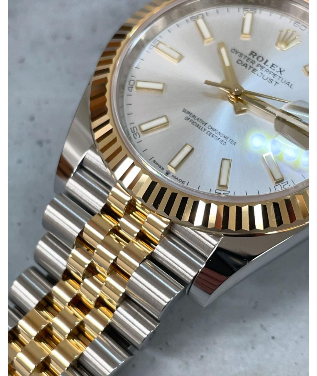 ROLEX Серебряные часы из желтого золота, фото 6