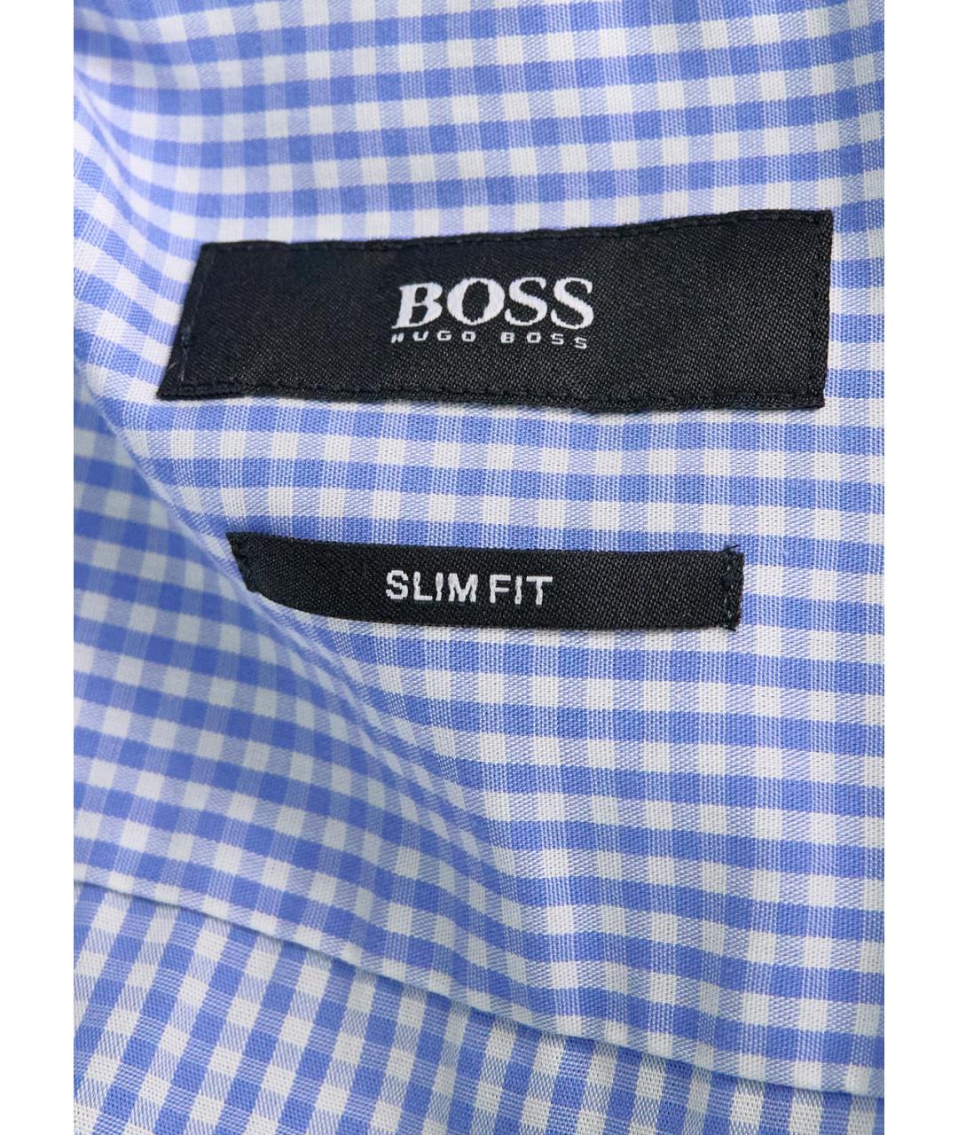 HUGO BOSS Синяя хлопковая классическая рубашка, фото 3