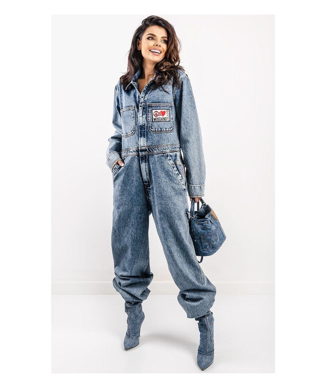MOSCHINO Голубой деним комбинезон, фото 3